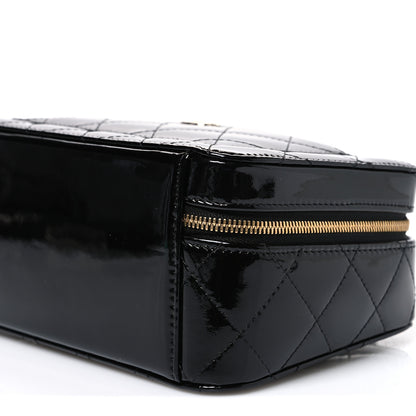 Chanel Patent Quilted Top Handle Vanity Case Black 9 of 9