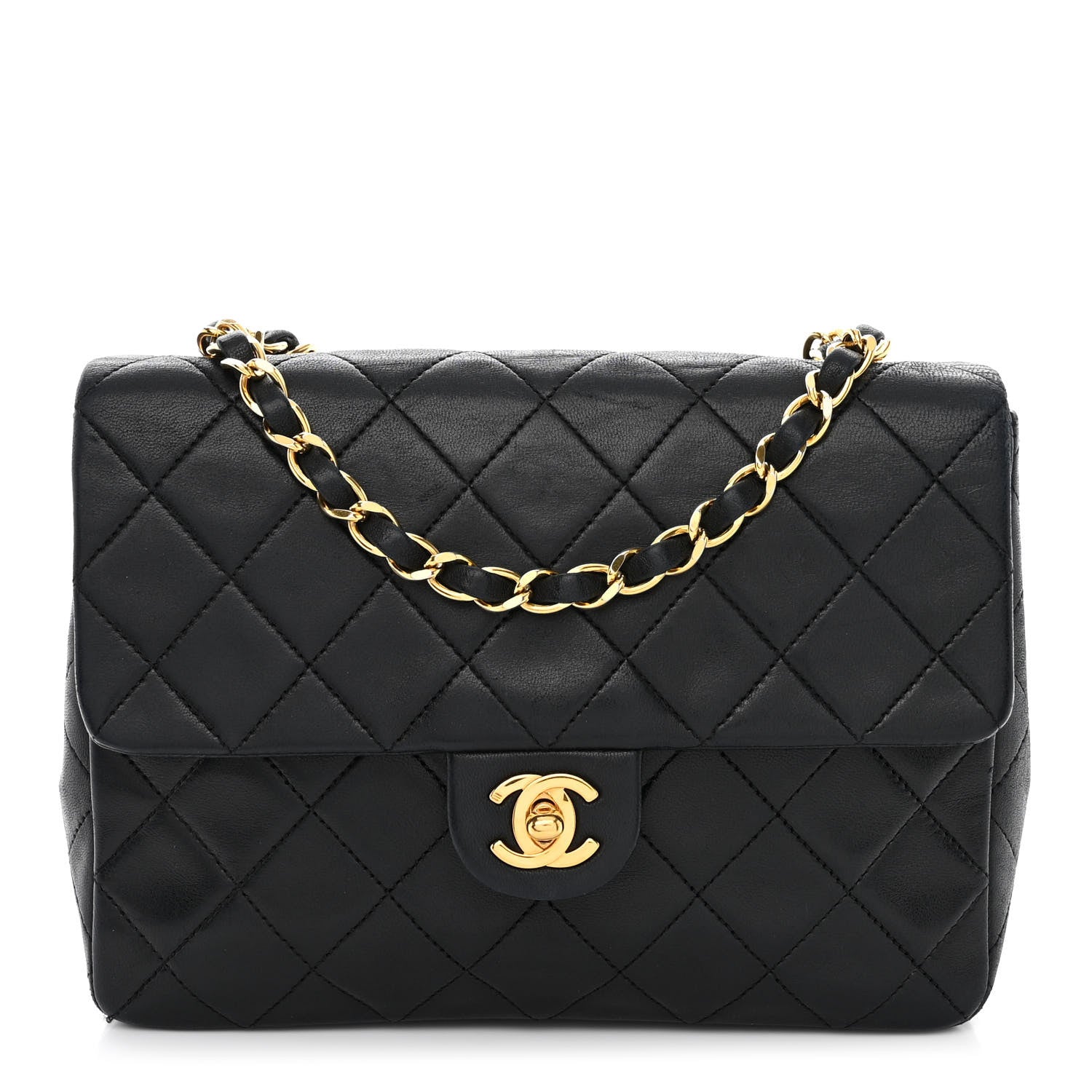 Chanel Lambskin Quilted Mini Square Flap Black 1 of 13