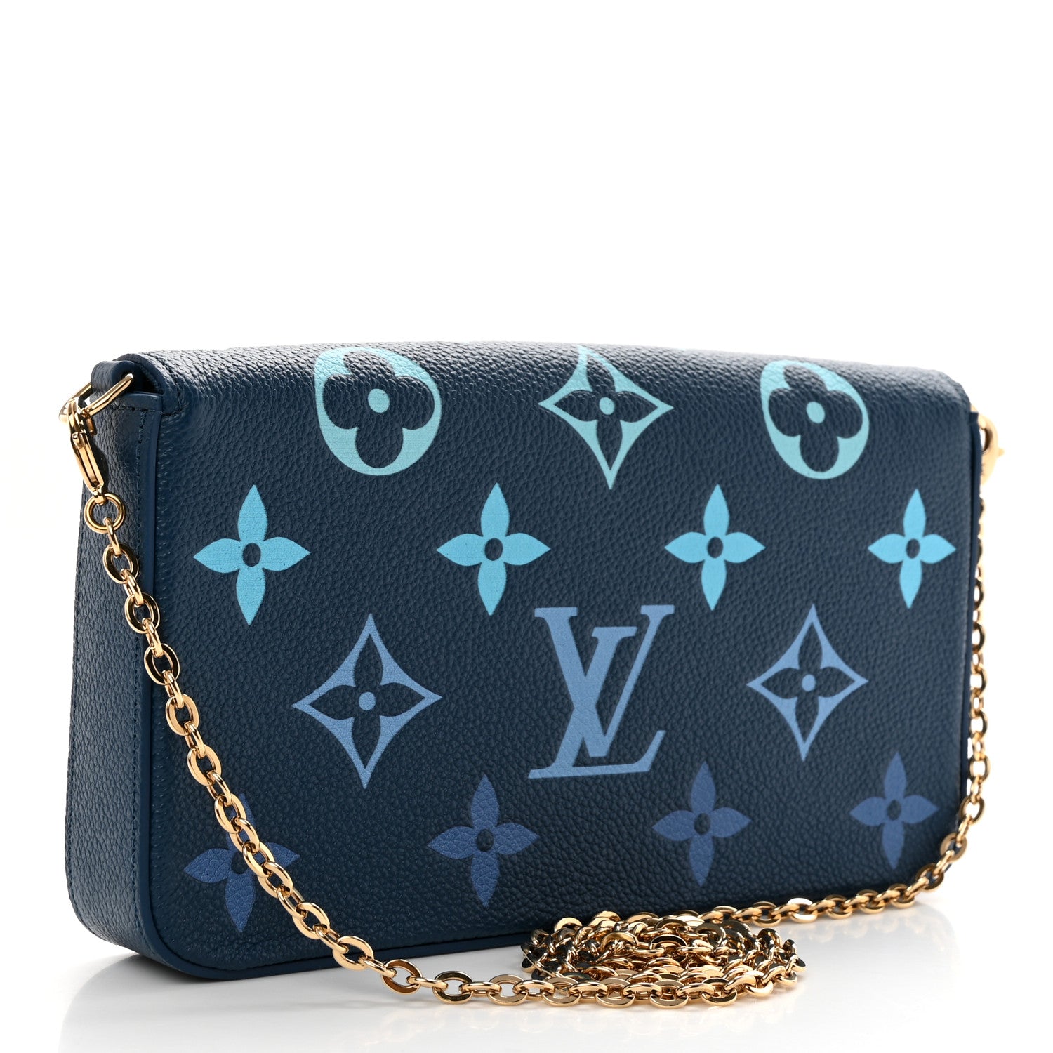 Louis Vuitton Empreinte Monogram Giant Felicie Pochette Chain Wallet Gradient Blue 4 of 9