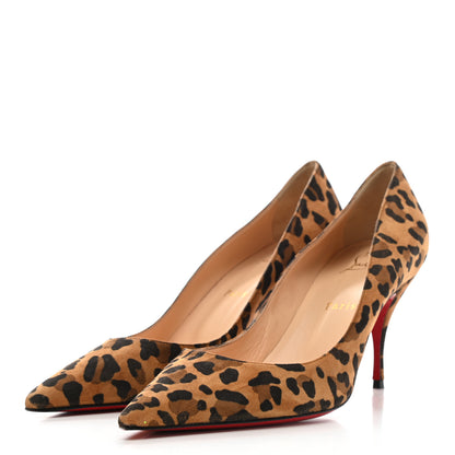 Christian Louboutin Veau Velours Leopard Clare 80 Pumps 38 Caramel 3 of 8