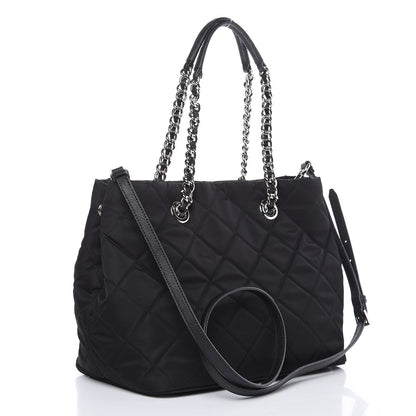 Prada Nylon Tessuto Impuntu Quilted Shoulder Bag Black 3 of 9
