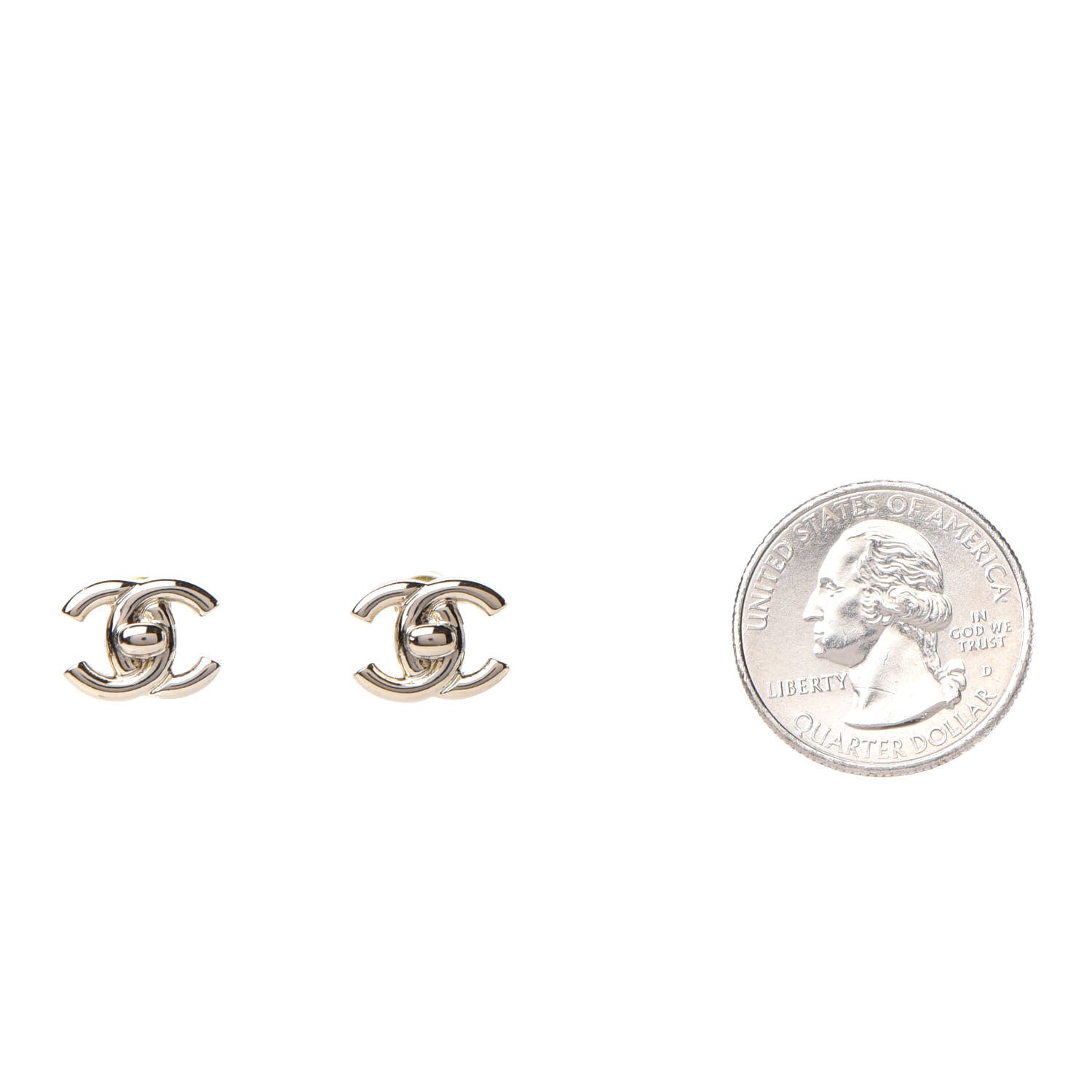 Chanel Metal CC Turnlock Earrings Gold 2 of 4