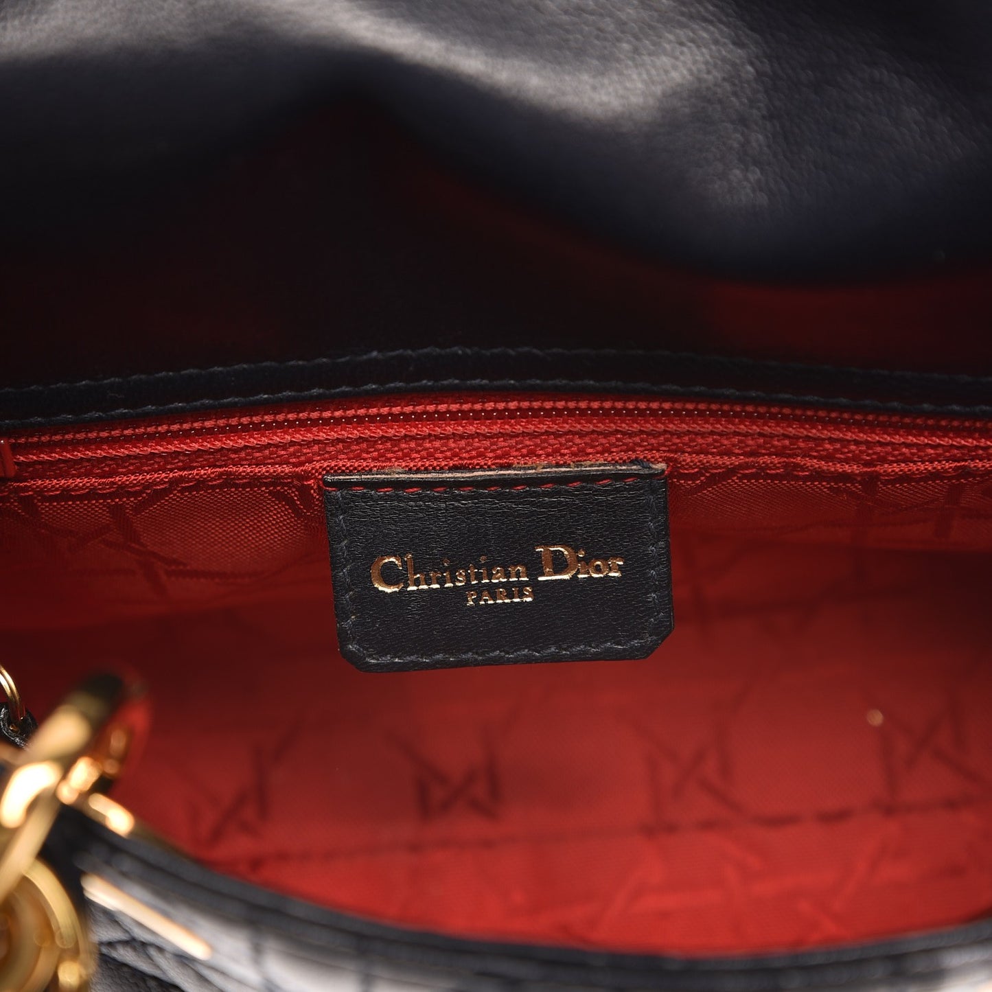 Vintage Lambskin Cannage Mini Lady Dior Navy Blue