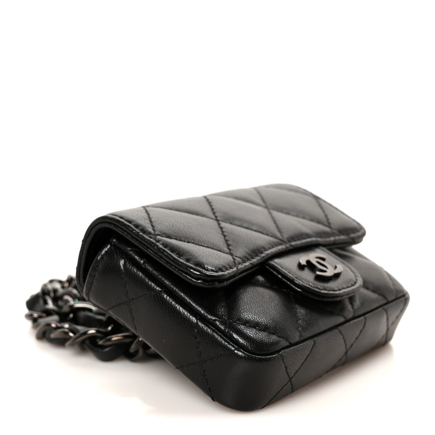 Chanel Lambskin Quilted Mini Chain Belt Bag So Black 4 of 11