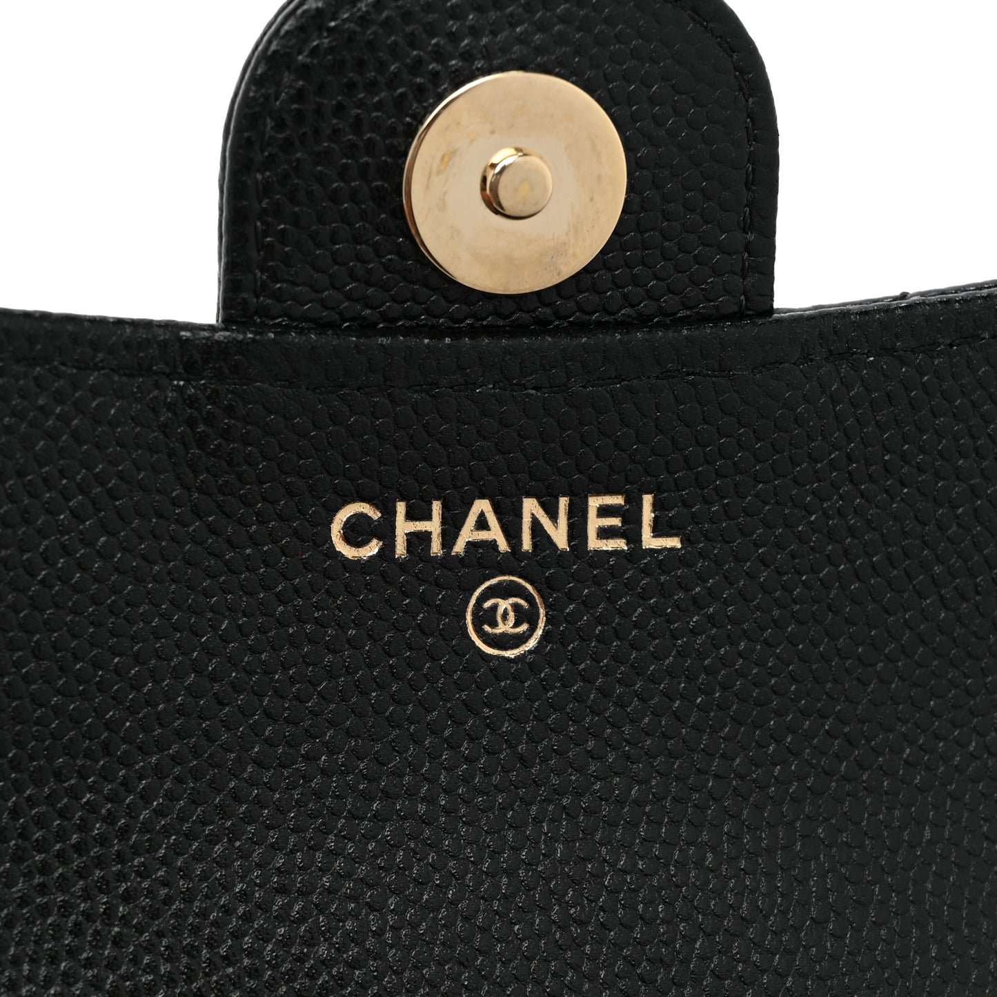 Caviar Quilted Flap Phone Holder With Chain Black