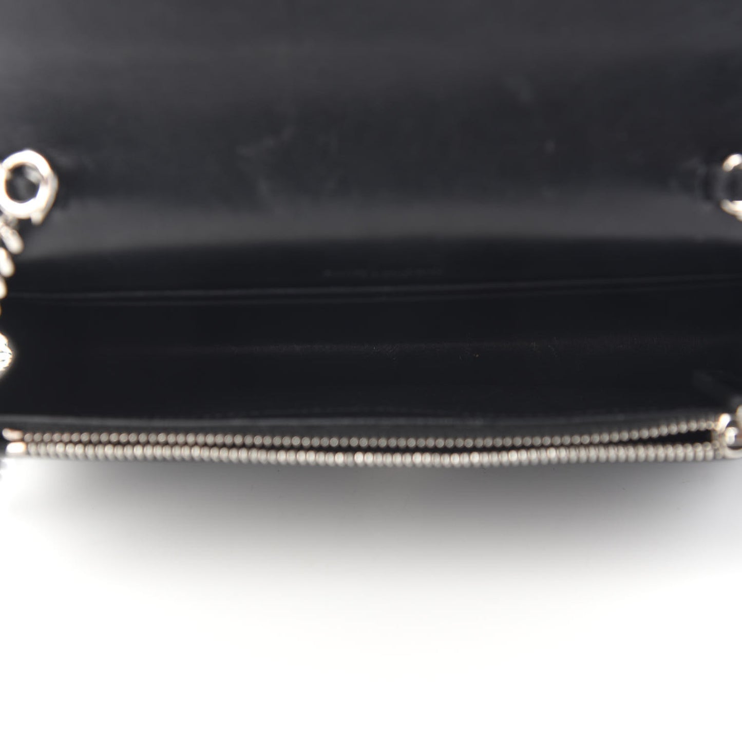 Calfskin Crocodile Embossed Kate Monogram Tassel Chain Wallet Black