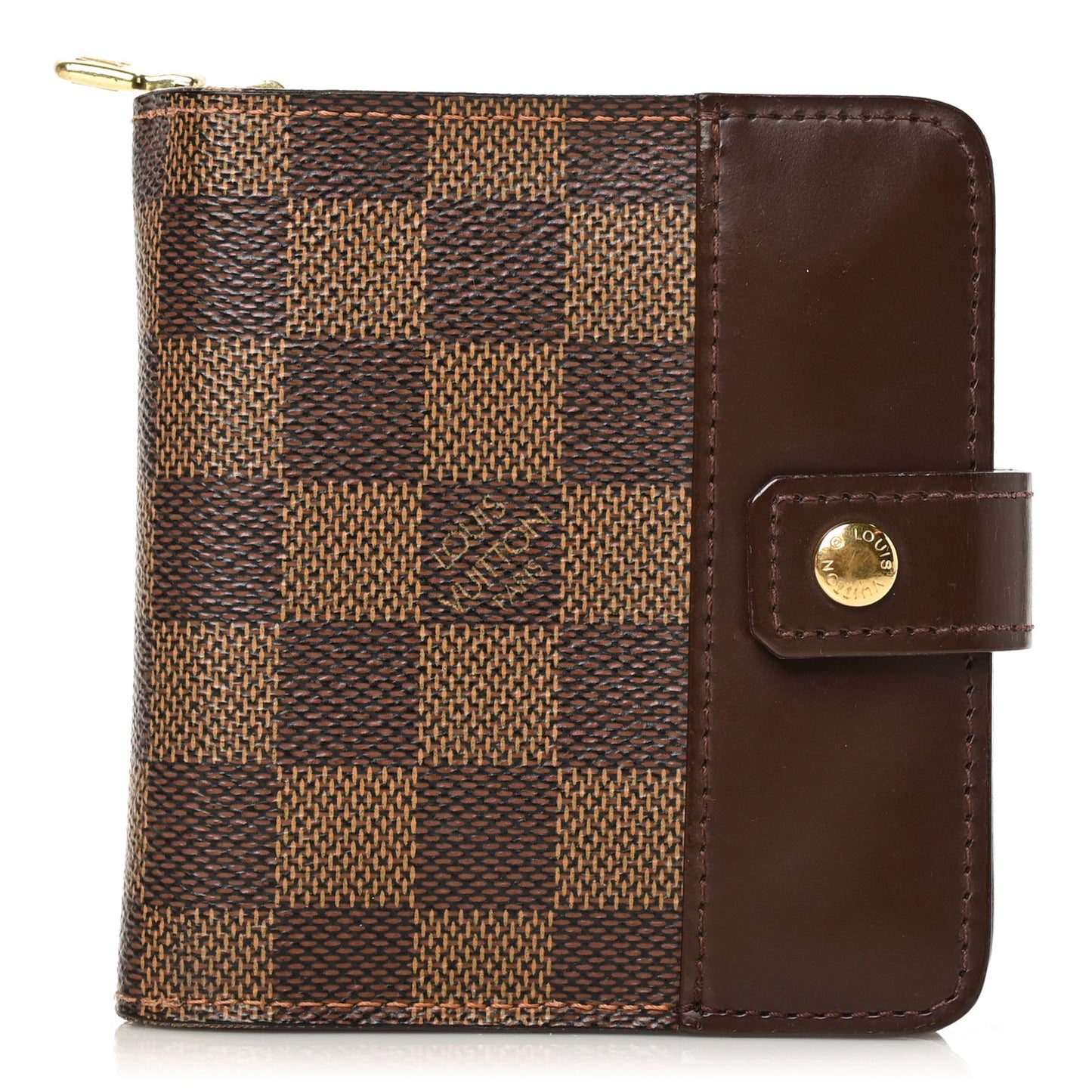 Damier Ebene Zippe Zipped Compact Wallet