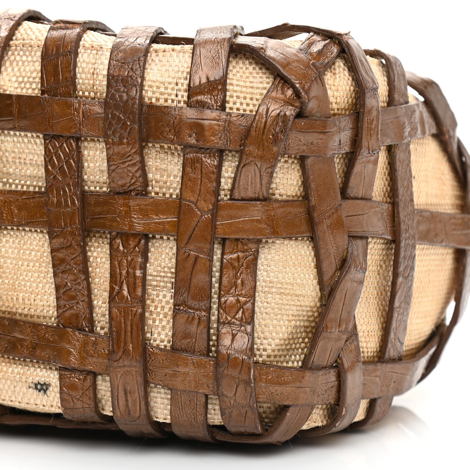 Nancy Gonzalez Crocodile Woven Tote Chocolate 9 of 12