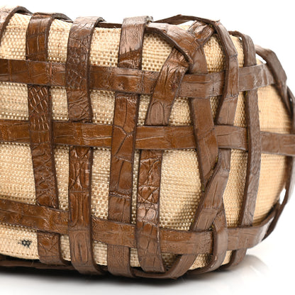 Nancy Gonzalez Crocodile Woven Tote Chocolate 9 of 12