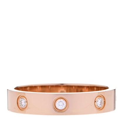 Cartier 18K Pink Gold 8 Diamond 4mm LOVE Wedding Band Ring 55 7.25 3 of 4