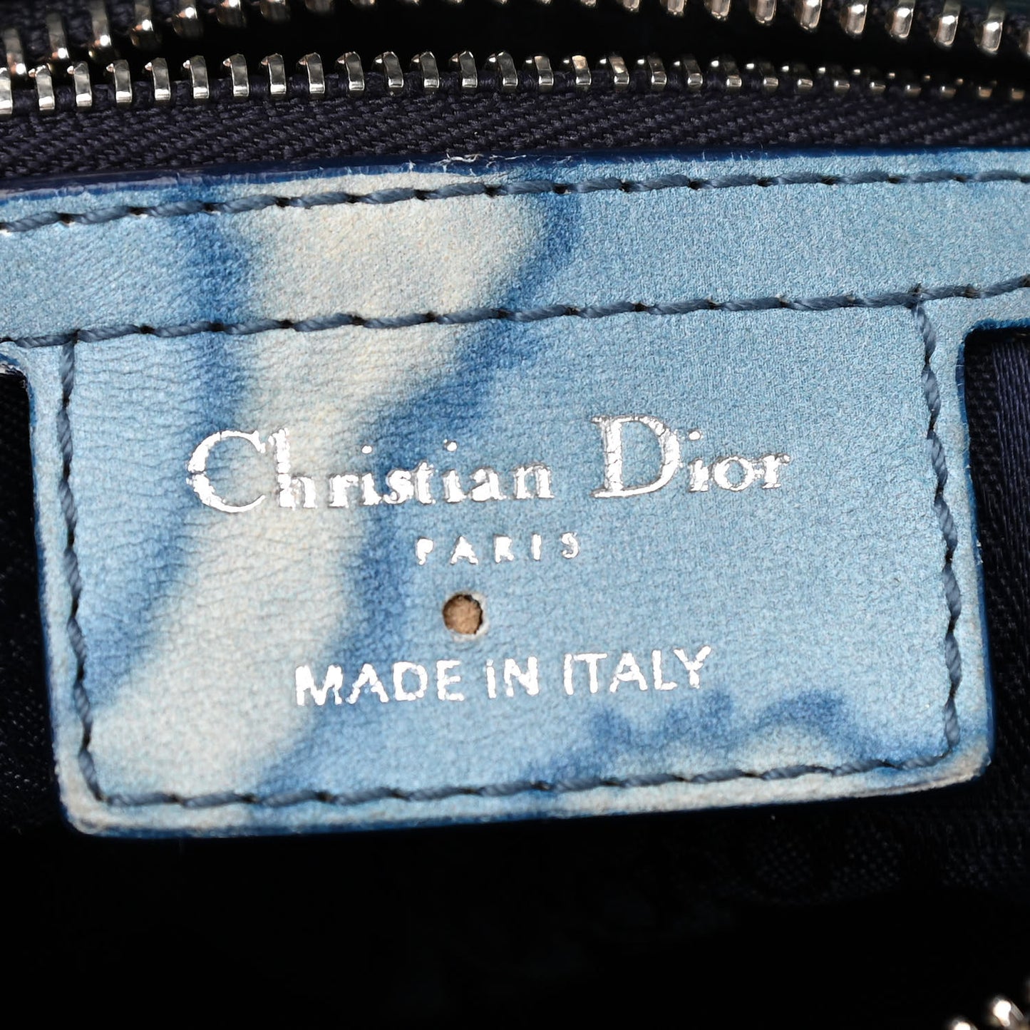 Tie Dye Lambskin Cannage Medium Lady Dior Blue