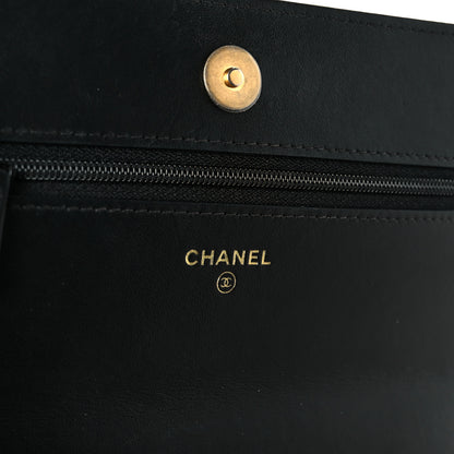 Chanel Goatskin Quilted Chanel 19 Wallet On Chain WOC Black 6 of 12