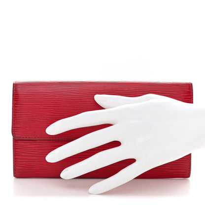 Louis Vuitton Epi Porte Tresor International Wallet  Castillan Red 2 of 7