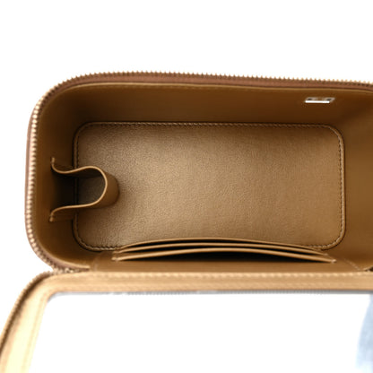 Chanel Lambskin Quilted Pearl Crush Small Vanity Case With Chain Beige 5 of 10