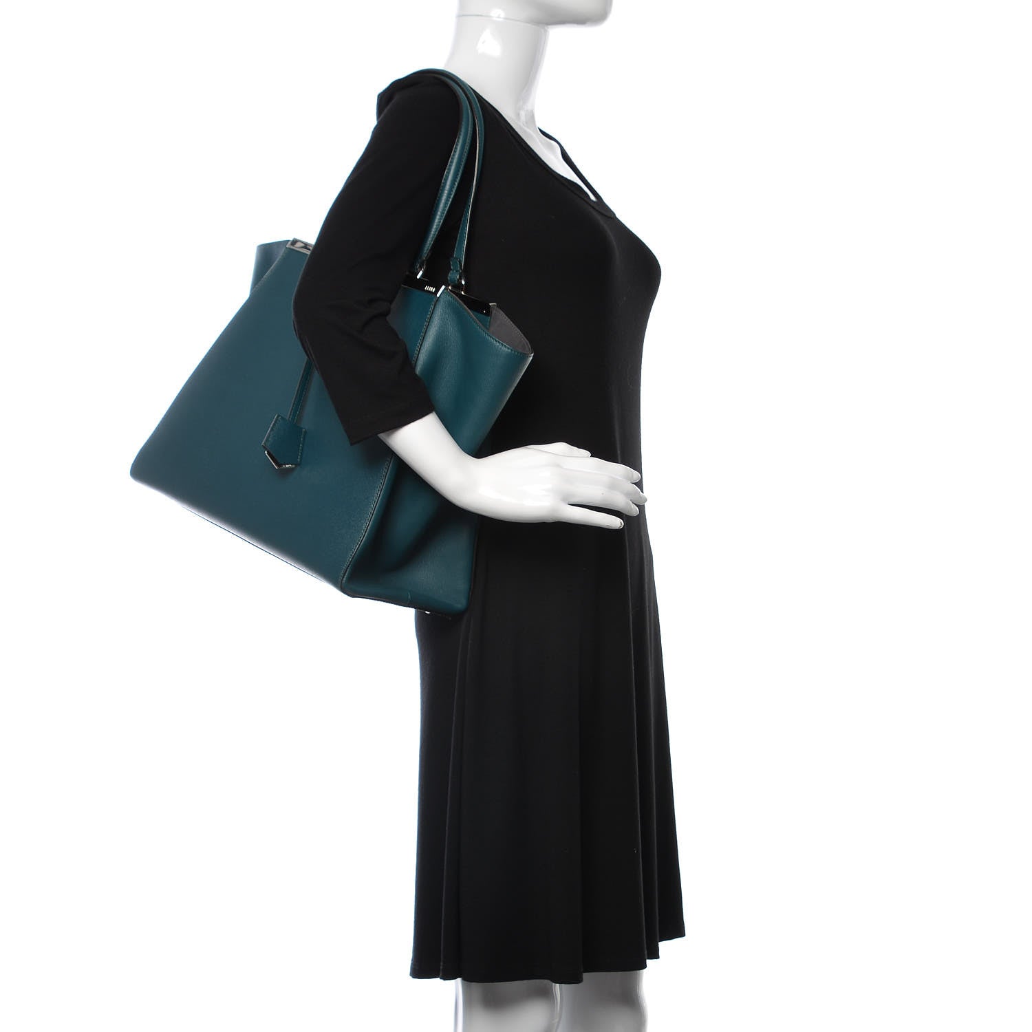 Fendi VItello Elite Flamingo Large 3Jours Tote Oceano 2 of 9