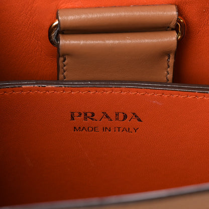 Prada Saffiano Cuir Medium Panier Bucket Bag Caramel Papaya 5 of 13