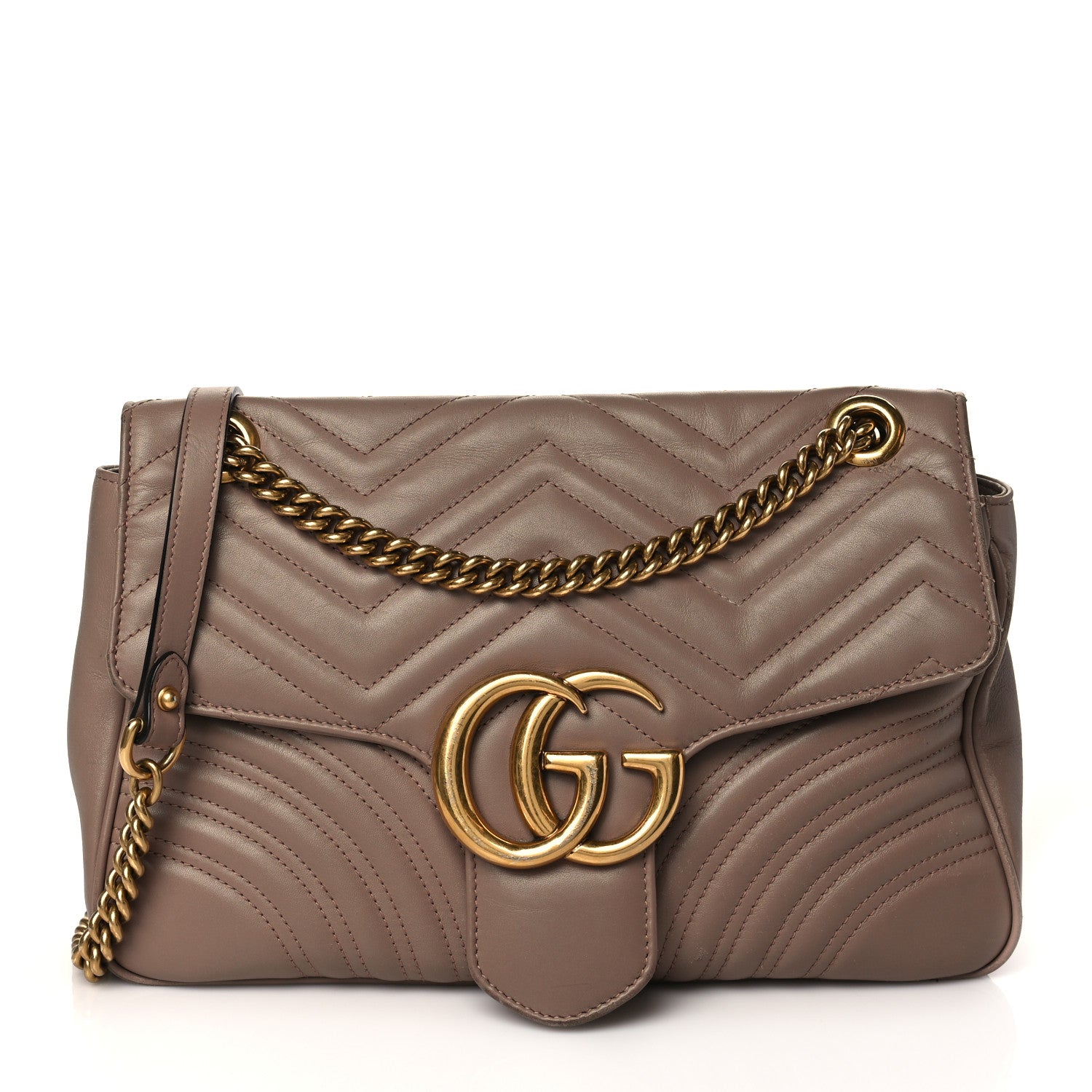Gucci Calfskin Matelasse Medium GG Marmont Shoulder Bag Porcelain Rose 1 of 10