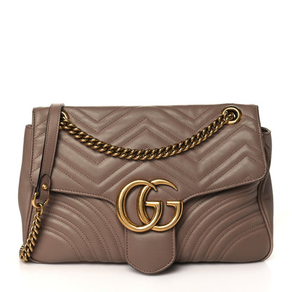 Gucci Calfskin Matelasse Medium GG Marmont Shoulder Bag Porcelain Rose 1 of 10