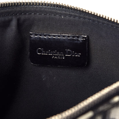 Christian Dior Monogram Patent Mini Saddle Pochette Black White 6 of 10