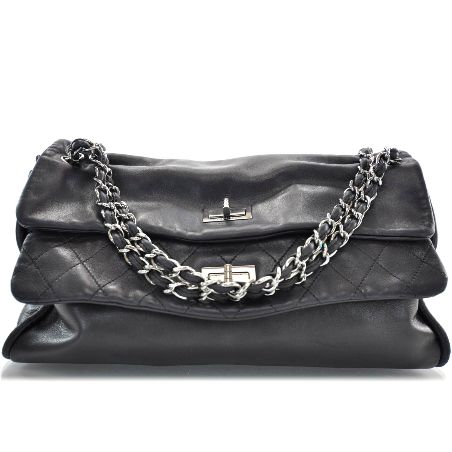 Chanel Lambskin Double Mademoiselle Jumbo Flap Black 1 of 11