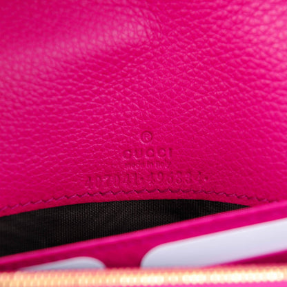 Gucci Pebbled Calfskin Soho Wallet on Chain Bright Bougainvillea 6 of 6