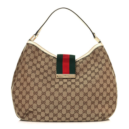 Gucci Monogram Large New Ladies Web Hobo Off White 1 of 13