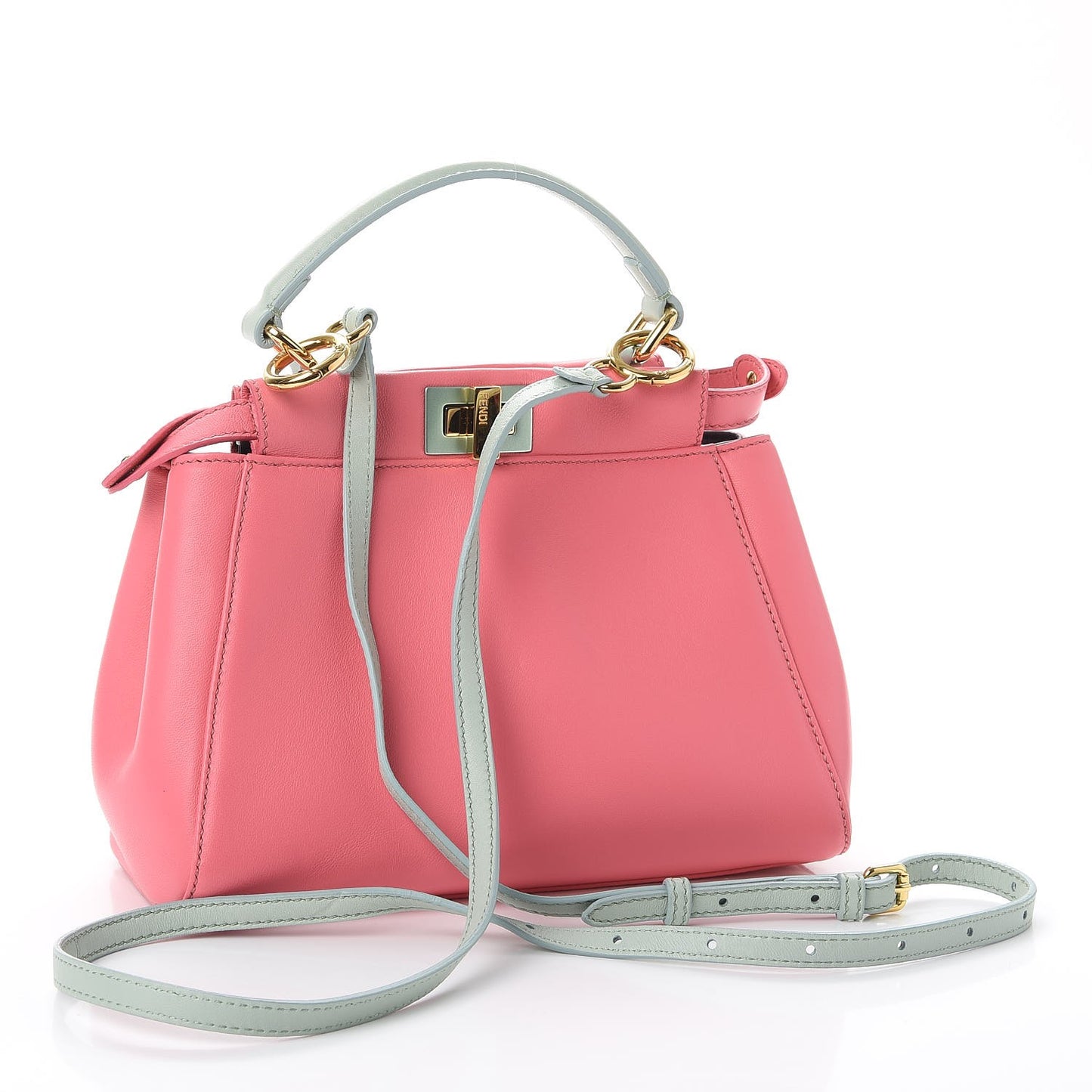 Nappa Colorblock Mini Peekaboo Iconic Satchel Rosa Fluo Oxigen Slate