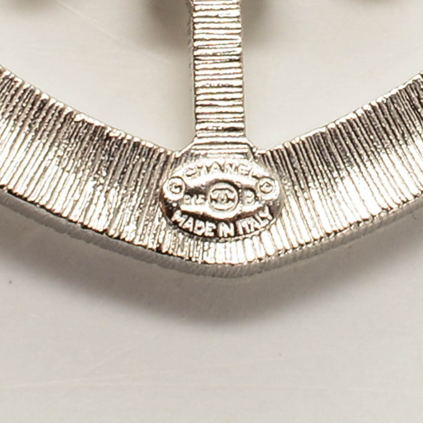 Swarovski Baguette Crystal CC Shield Brooch Silver