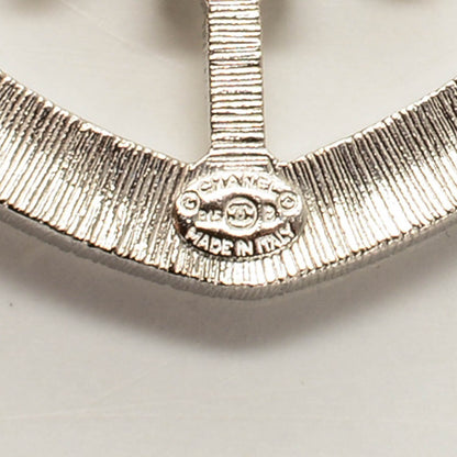 Chanel Swarovski Baguette Crystal CC Shield Brooch Silver 5 of 5
