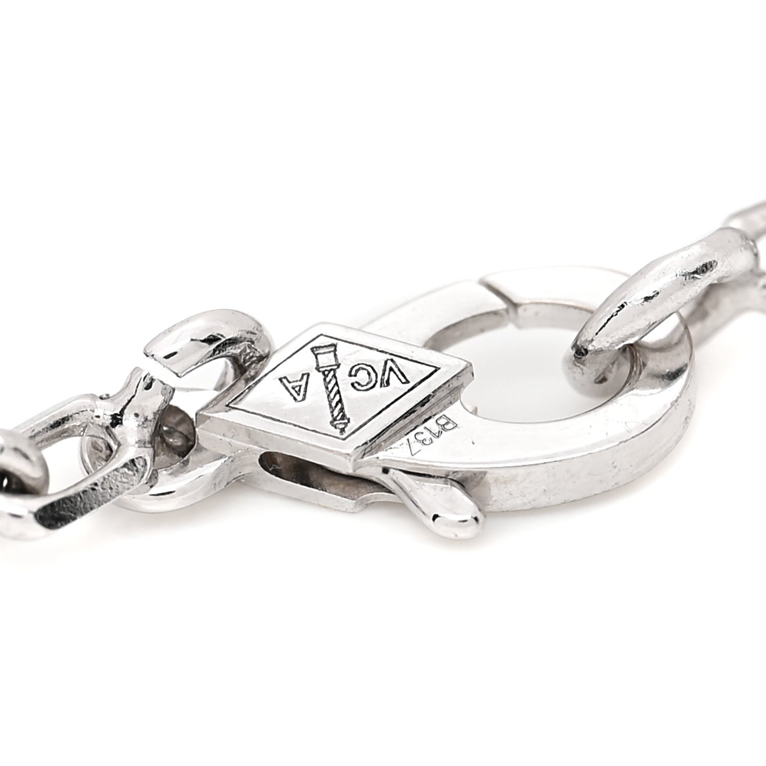 Van Cleef & Arpels 18K White Gold Diamond Black Onyx 5 Motifs Vintage Alhambra Bracelet 5 of 6