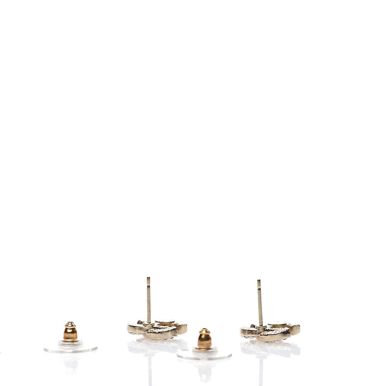 Chanel Crystal CC Earrings Gold 3 of 5