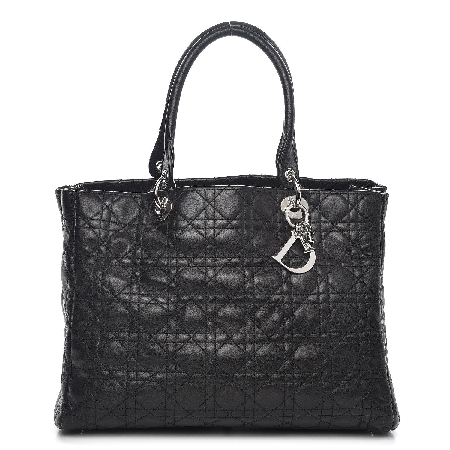 Christian Dior Lambskin Cannage Large Soft Lady Dior Shopping Tote Black 1 of 11