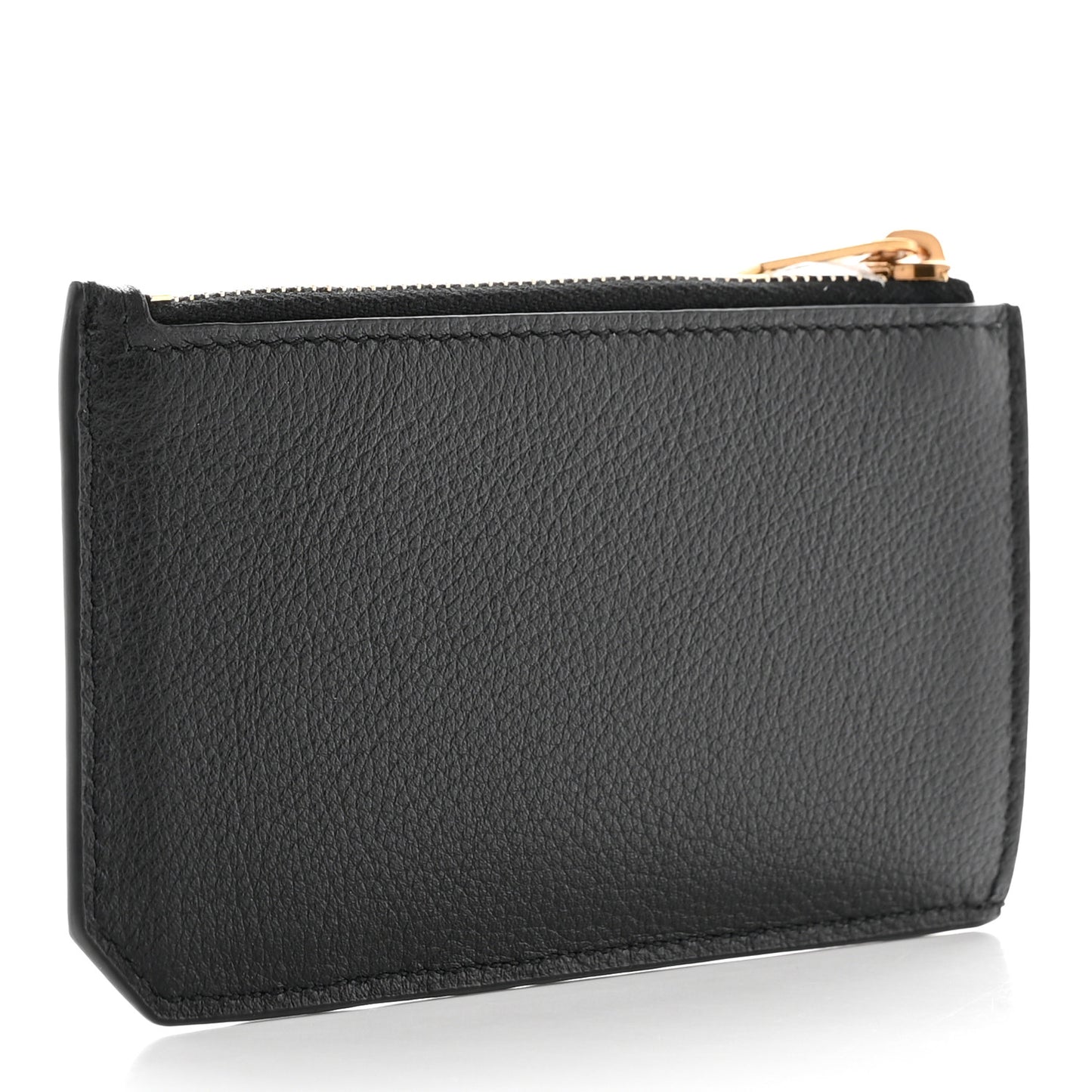 Grained Calfskin Monogram 5 Fragments Zip Pouch Card Holder Black
