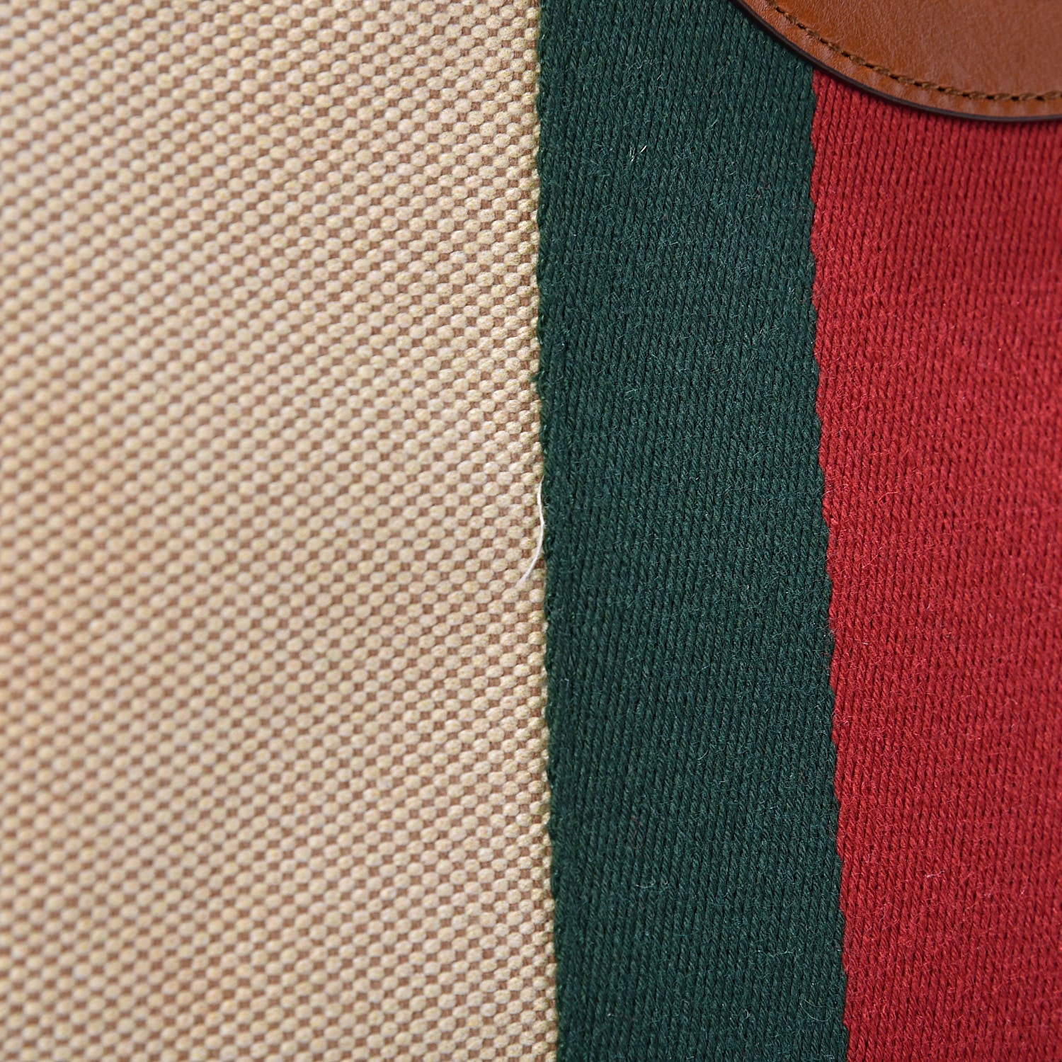 Gucci Vintage Canvas Web Pouch Sand Cuir 8 of 9