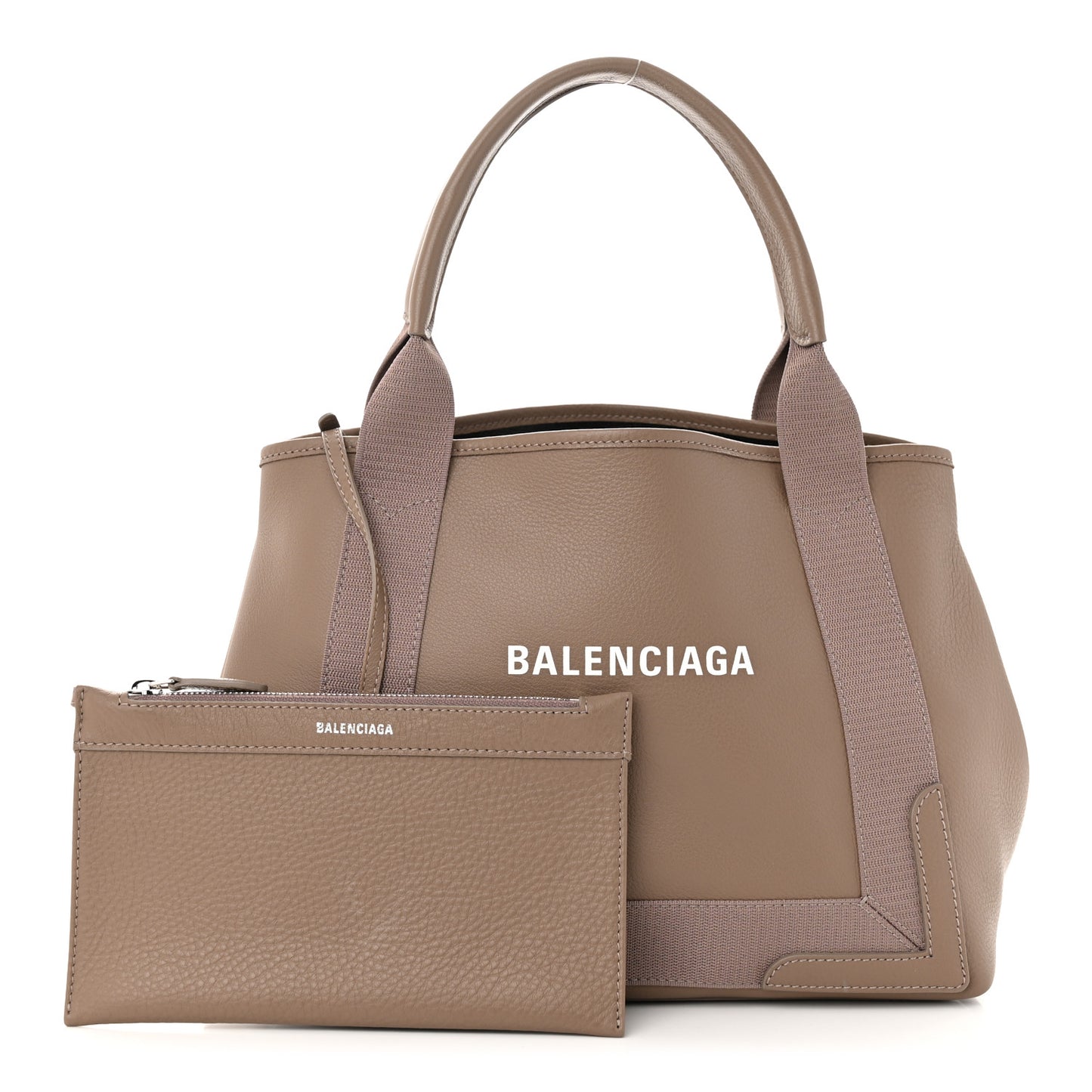 Calfskin S Navy Cabas Mink Grey