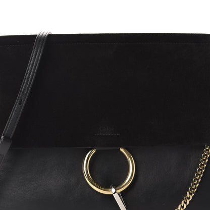 Chloe Suede Calfskin Medium Faye Shoulder Bag Black 10 of 10