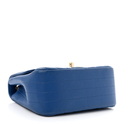 Chanel Lambskin Chevron Quilted Mini Square Flap Blue 4 of 10