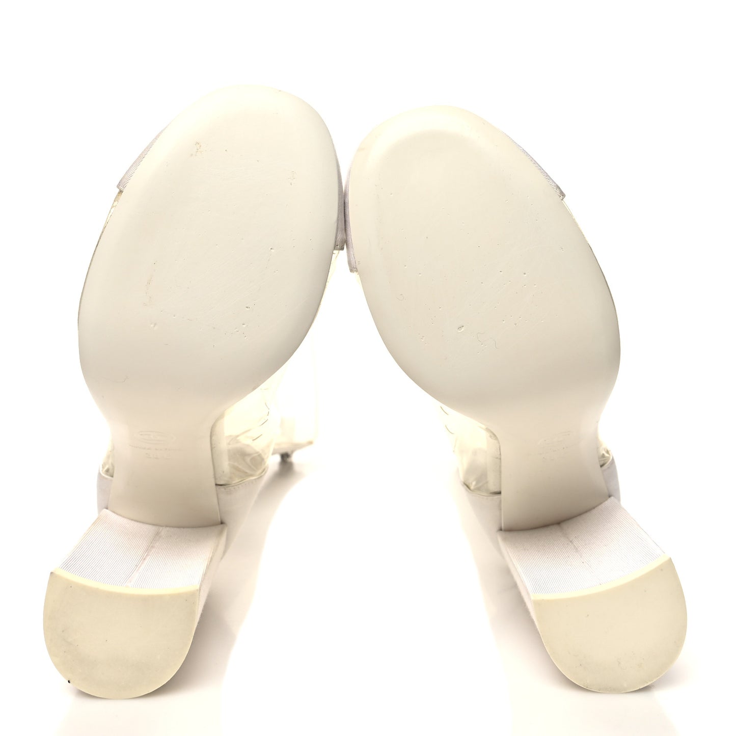 PVC Grosgrain High Boots 38 Transparent White