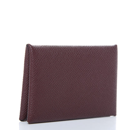 Hermes Epsom Calvi Card Case Bordeaux 3 of 7