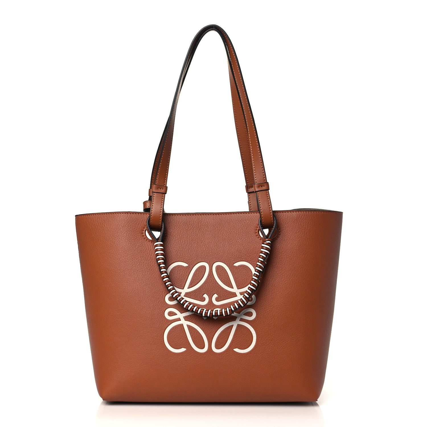 Loewe Smooth Calfskin Small Anagram Tote Tan Ecru 1 of 8