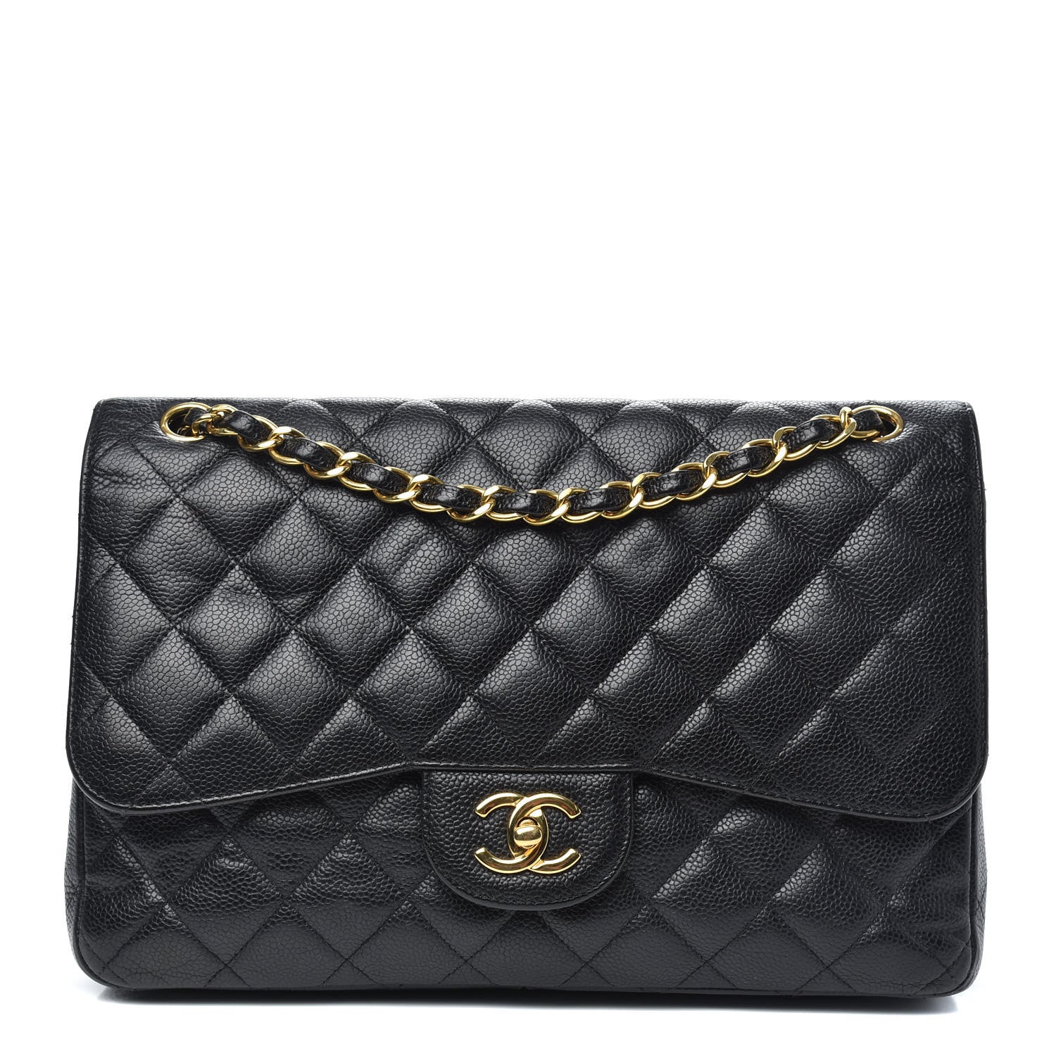 Chanel Caviar Quilted Jumbo Double Flap Black 1 of 13