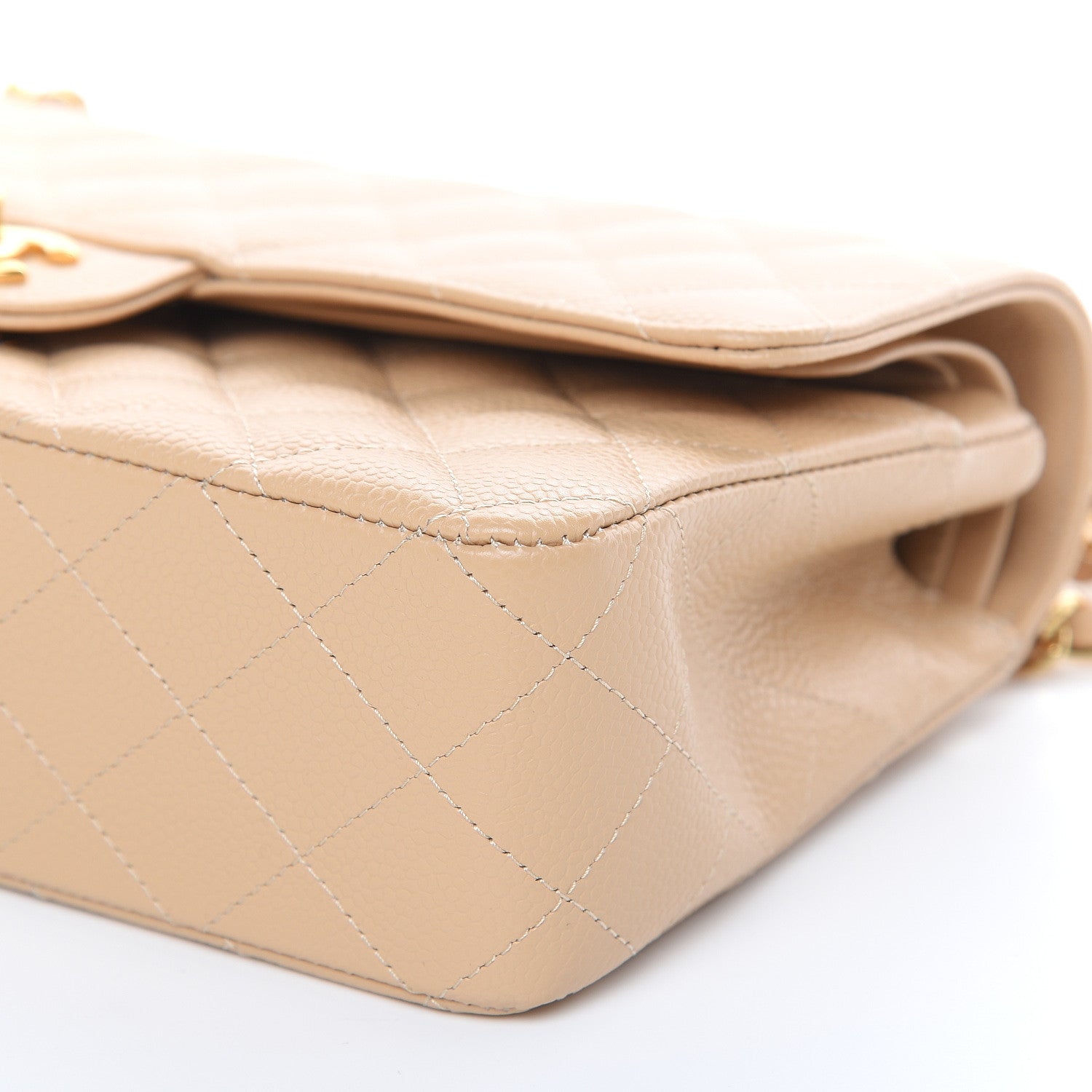 Chanel Caviar Quilted Medium Double Flap Light Beige 9 of 11