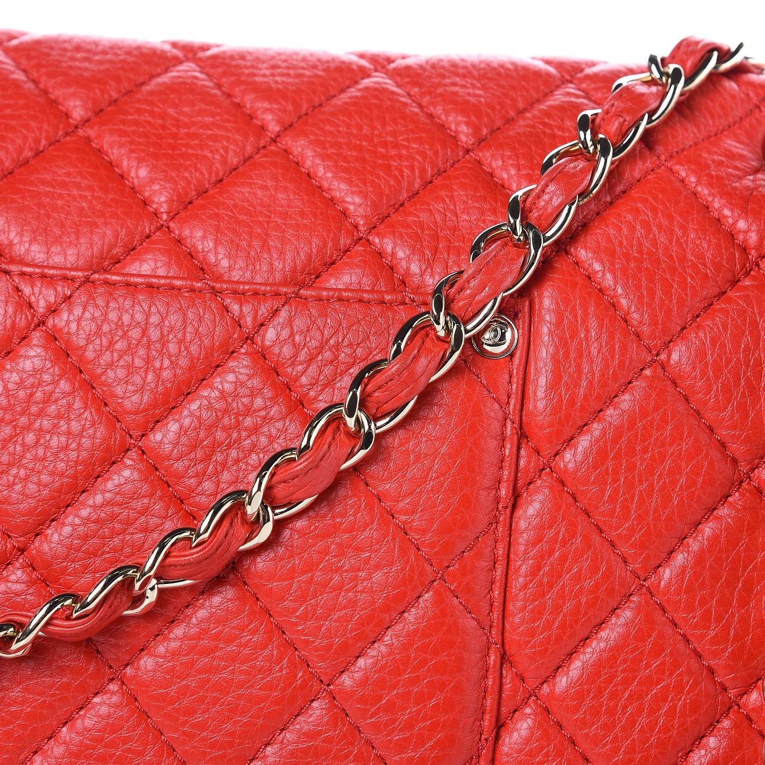 Chanel Calfskin Quilted XXL Travel Flap Bag Red 11 of 12