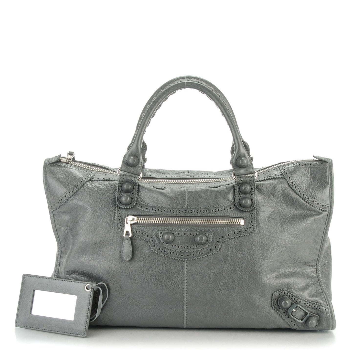 Agneau Giant Brogues Hardware Work Gris Tarmac