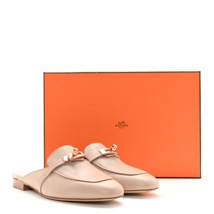 Hermes Calfskin Oz Mules 38 Blanc Gomme 12 of 12
