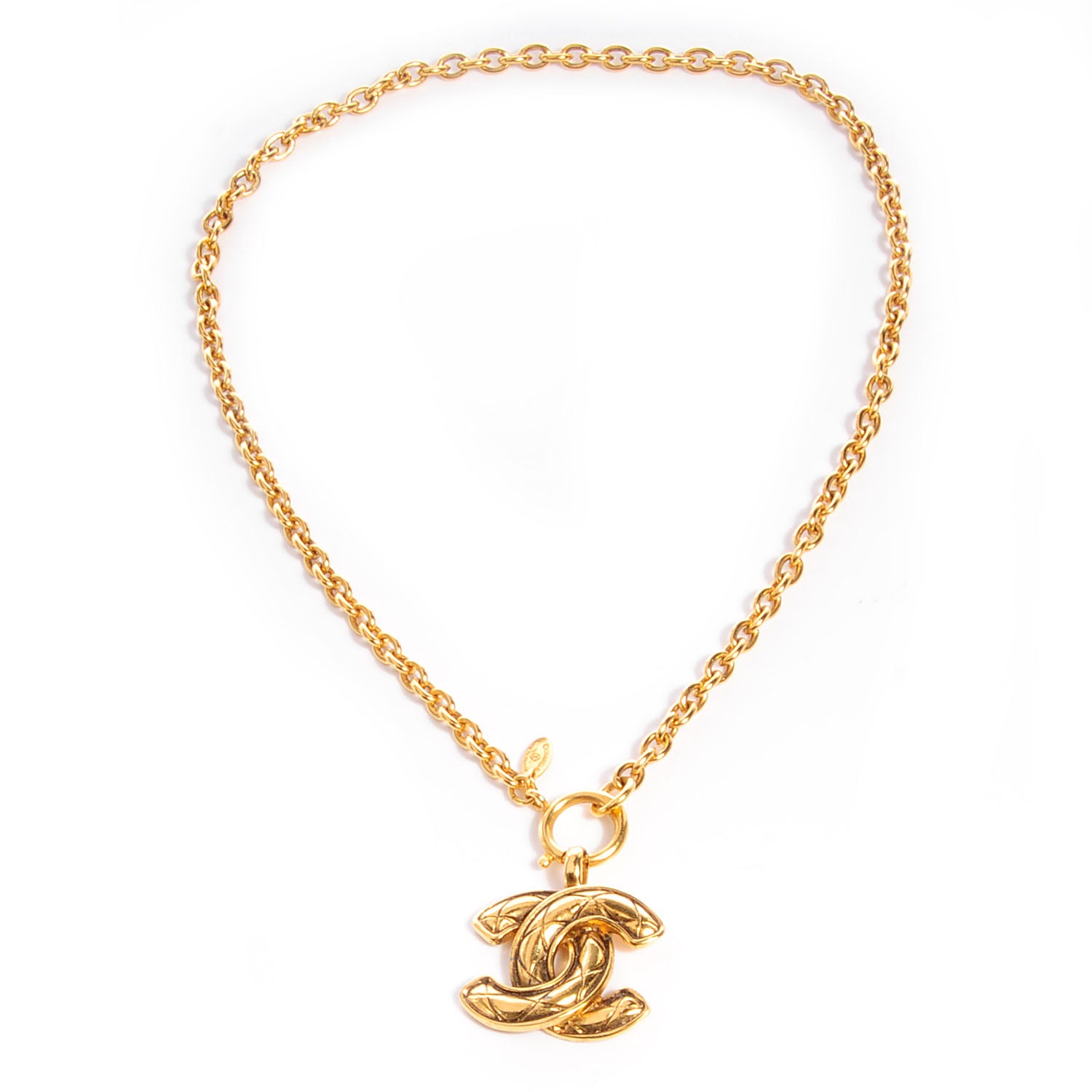 Chanel Quilted CC Long Necklace Gold 4 of 4