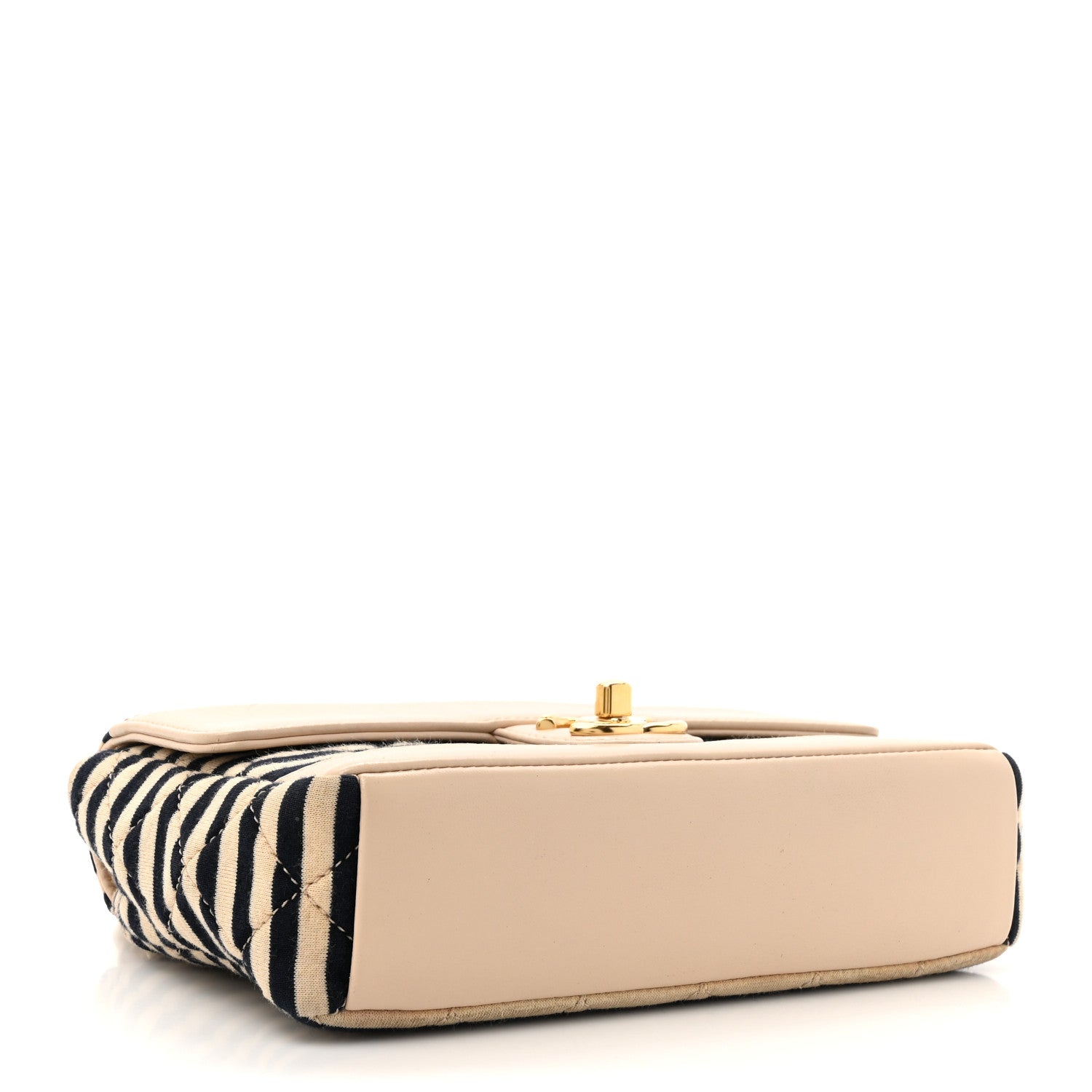 Chanel Jersey Quilted Small Coco Sailor Flap Beige Navy 5 of 17