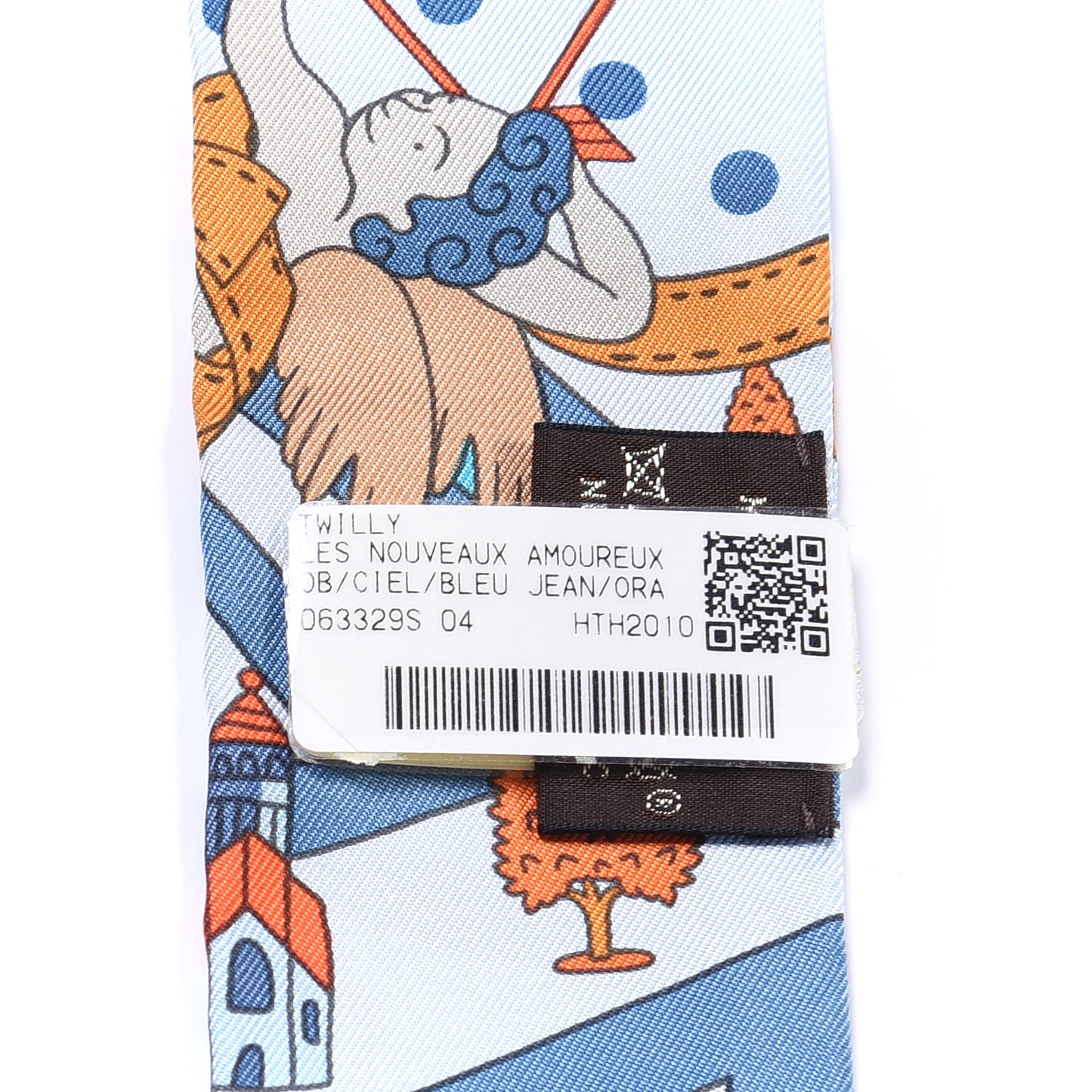 Silk Les Nouveaux Amoureux de Paris Twilly Ciel Blue Jean Orange