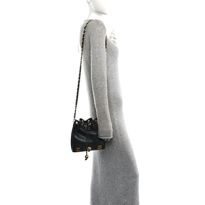 Chanel Lambskin CC Drawstring Shoulder Bag Black 2 of 11