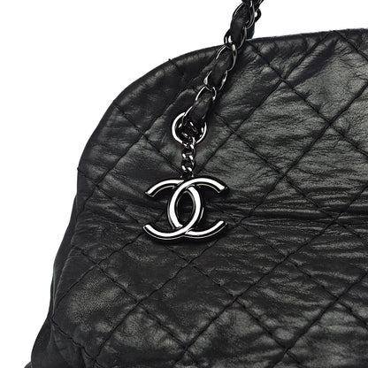 Chanel Iridescent Calfskin Extra Large Just Mademoiselle Bowling Bag Black 15 of 15